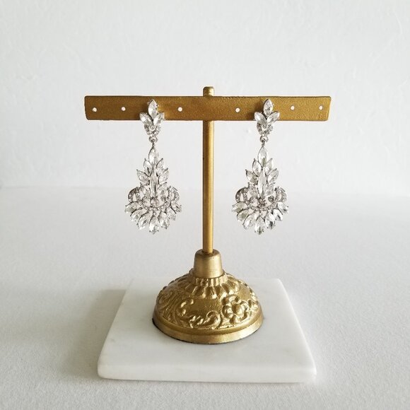 Brand New Large Crystal Chandelier Earrings, Gold or Silver Options - Picture 15 of 16